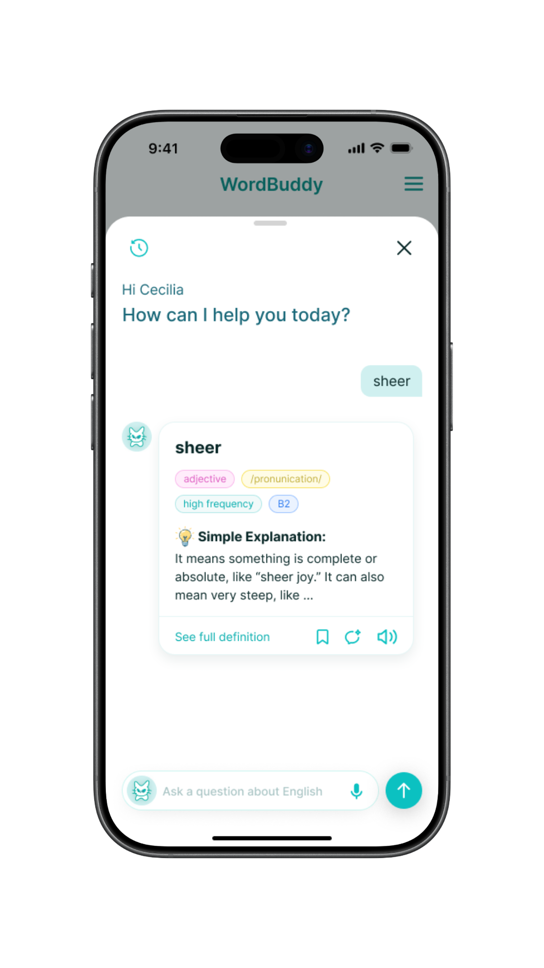 AI chat dictionary